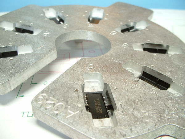 8 Site Angular MEMS Accelerometer Test Fixture Carrier Close Up